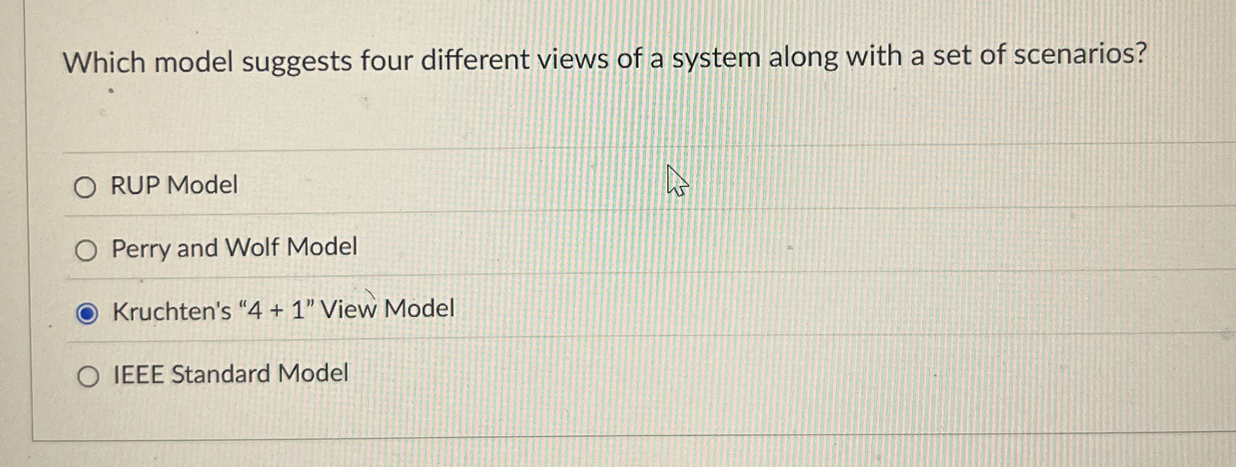 Which model suggests four different views of a