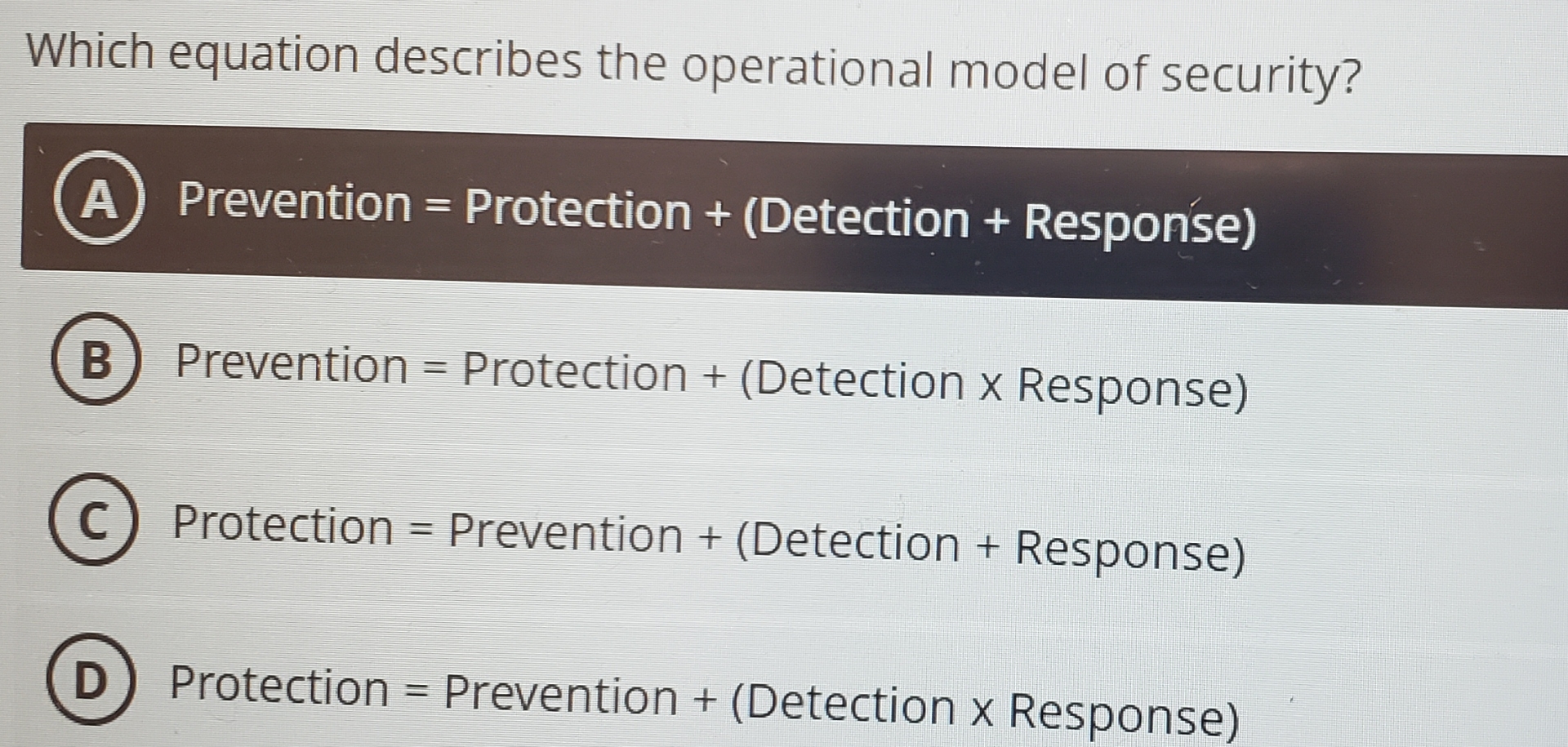 Which equation describes the operational model of