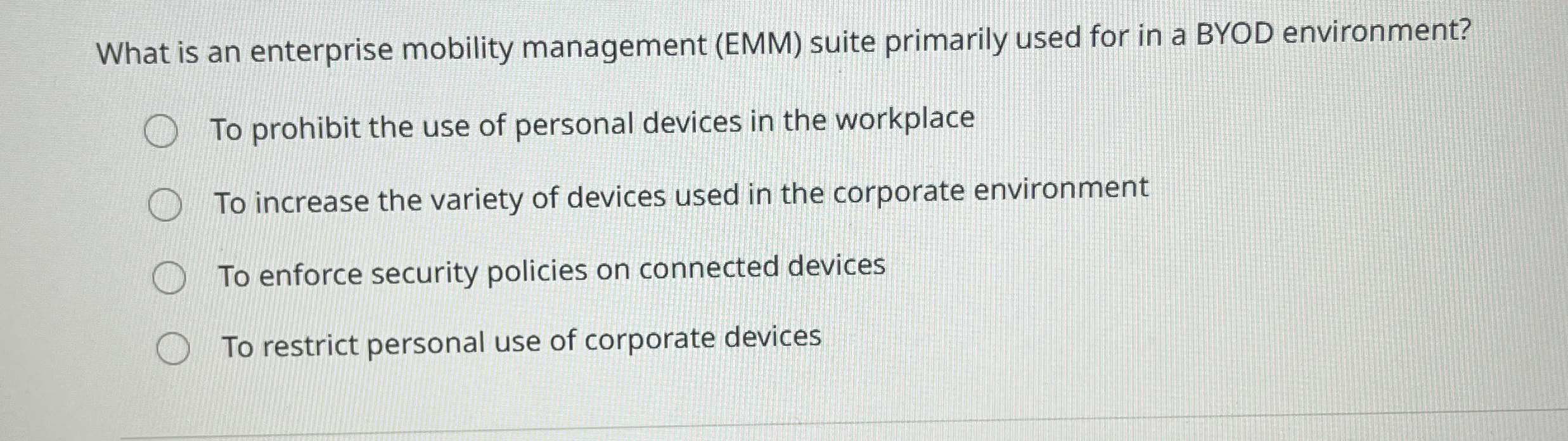 What is an enterprise mobility management ( EMM )