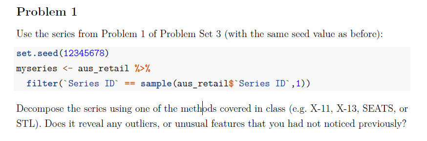 Problem 1 Use the series from Problem 1 of