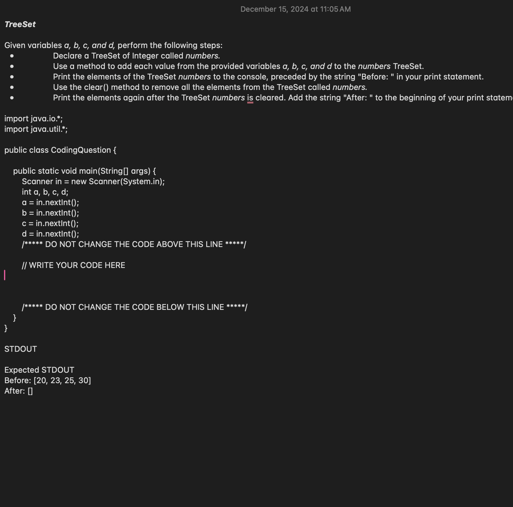 TreeSet Given variables \ ( a , b , c \ ) , and \