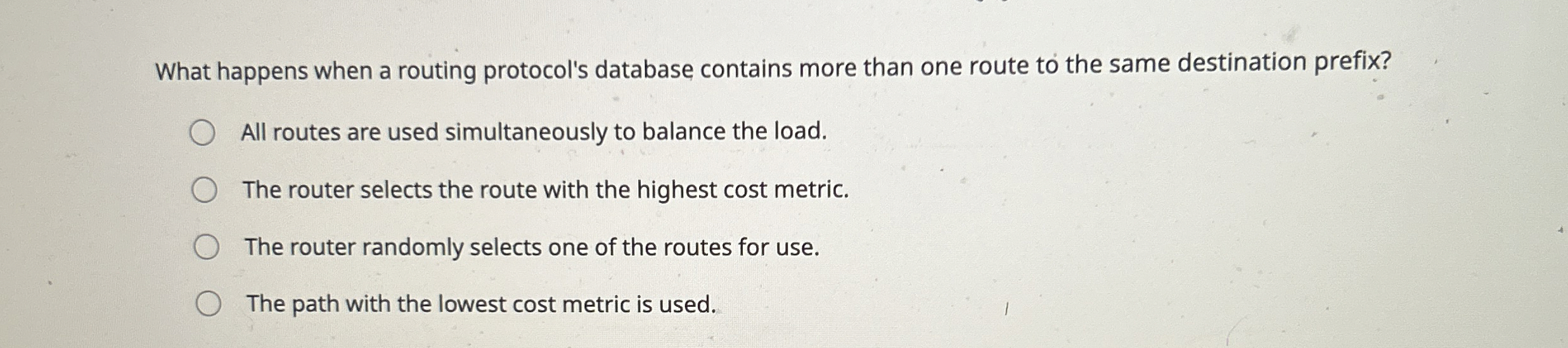What happens when a routing protocol's database
