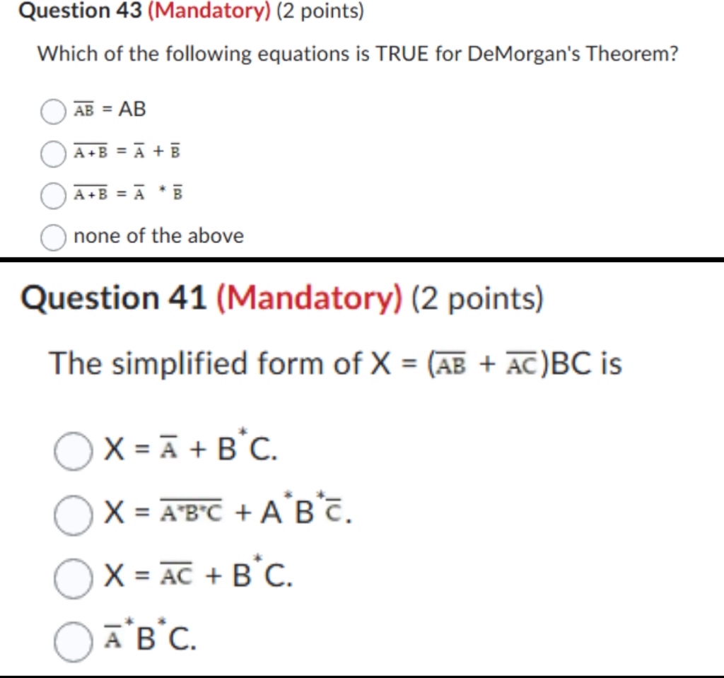 Question 4 3 ( Mandatory ) ( 2 points ) Which of