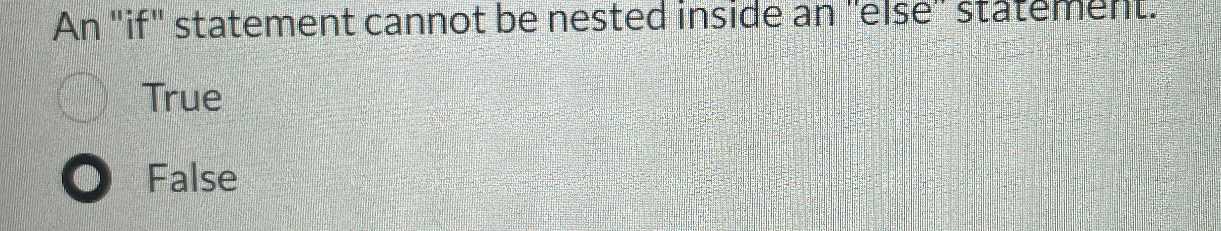 An " if " statement cannot be nested inside an