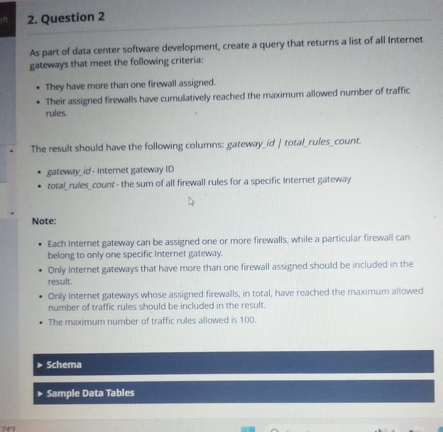 Question 2 As part of data center software