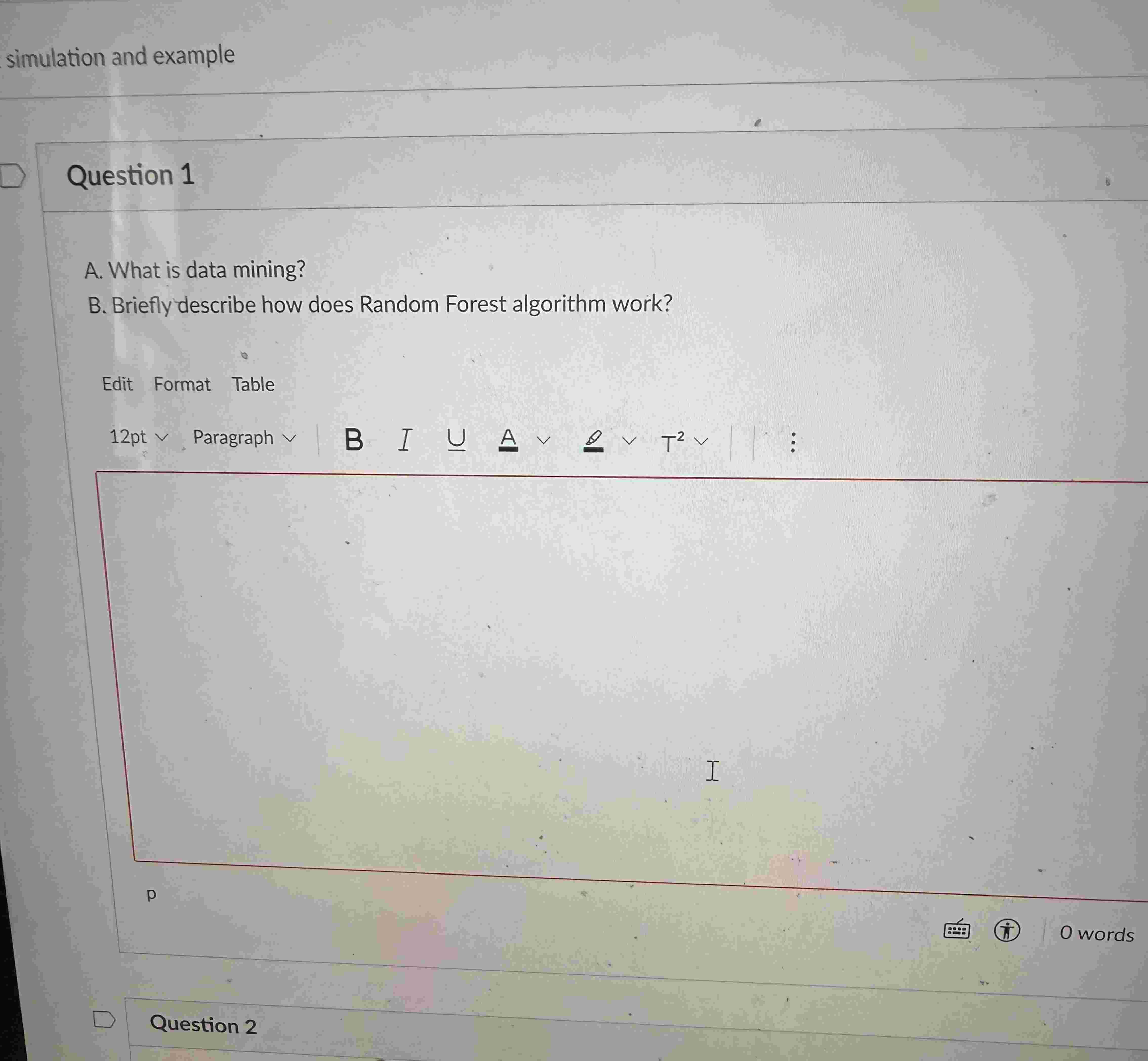 Question 1 A . What is data mining? B . Briefly