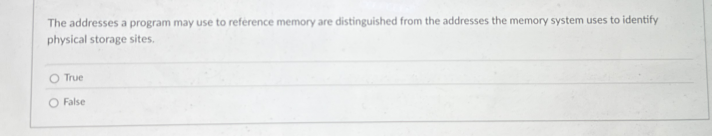 The addresses a program may use to reference