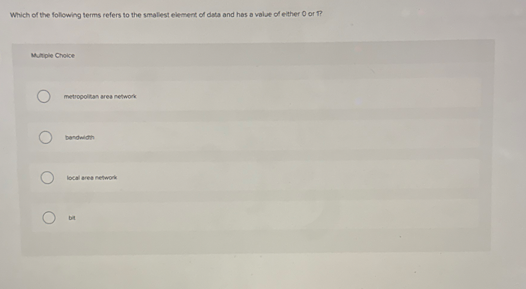 Which of the following terms refers to the