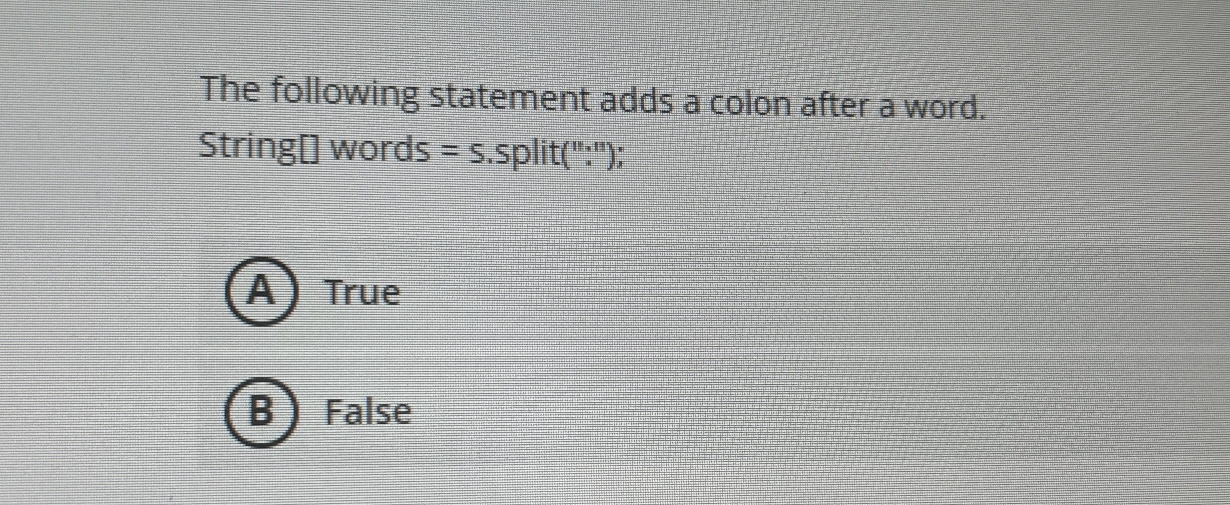 The following statement adds a colon after a