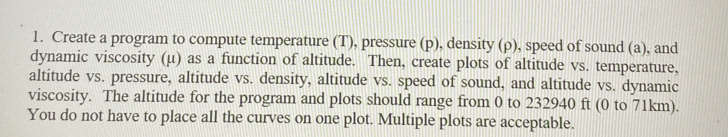 SOLVE IN MATLAB Create a program to compute
