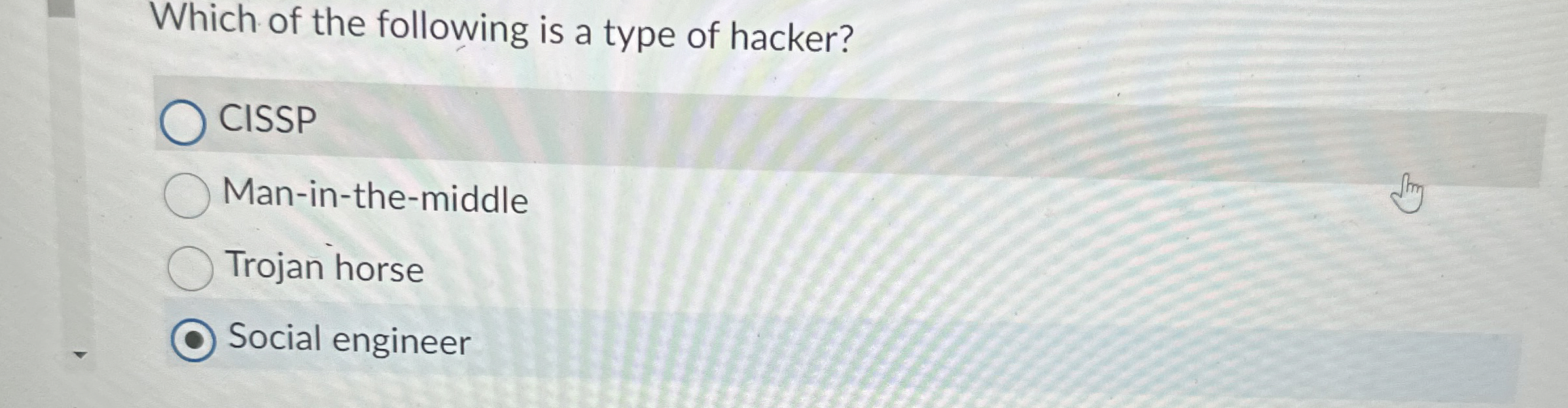 Which of the following is a type of hacker? CISSP