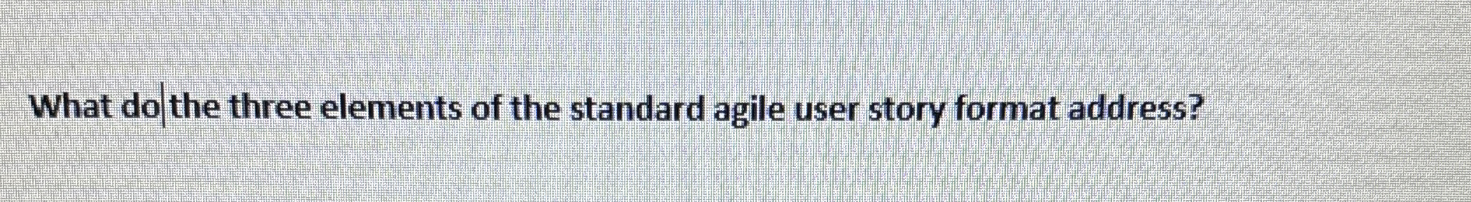 What do the three elements of the standard agile