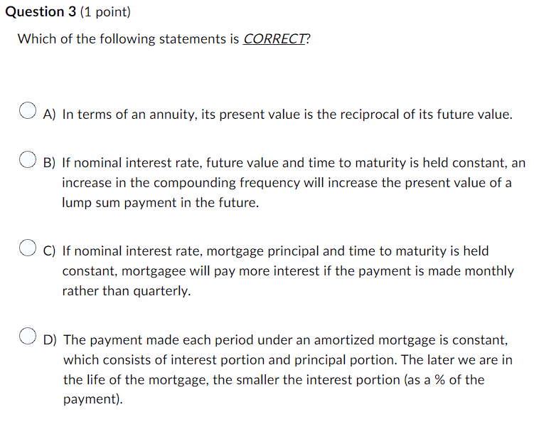 Question 1 {1 point] You are asked to choose