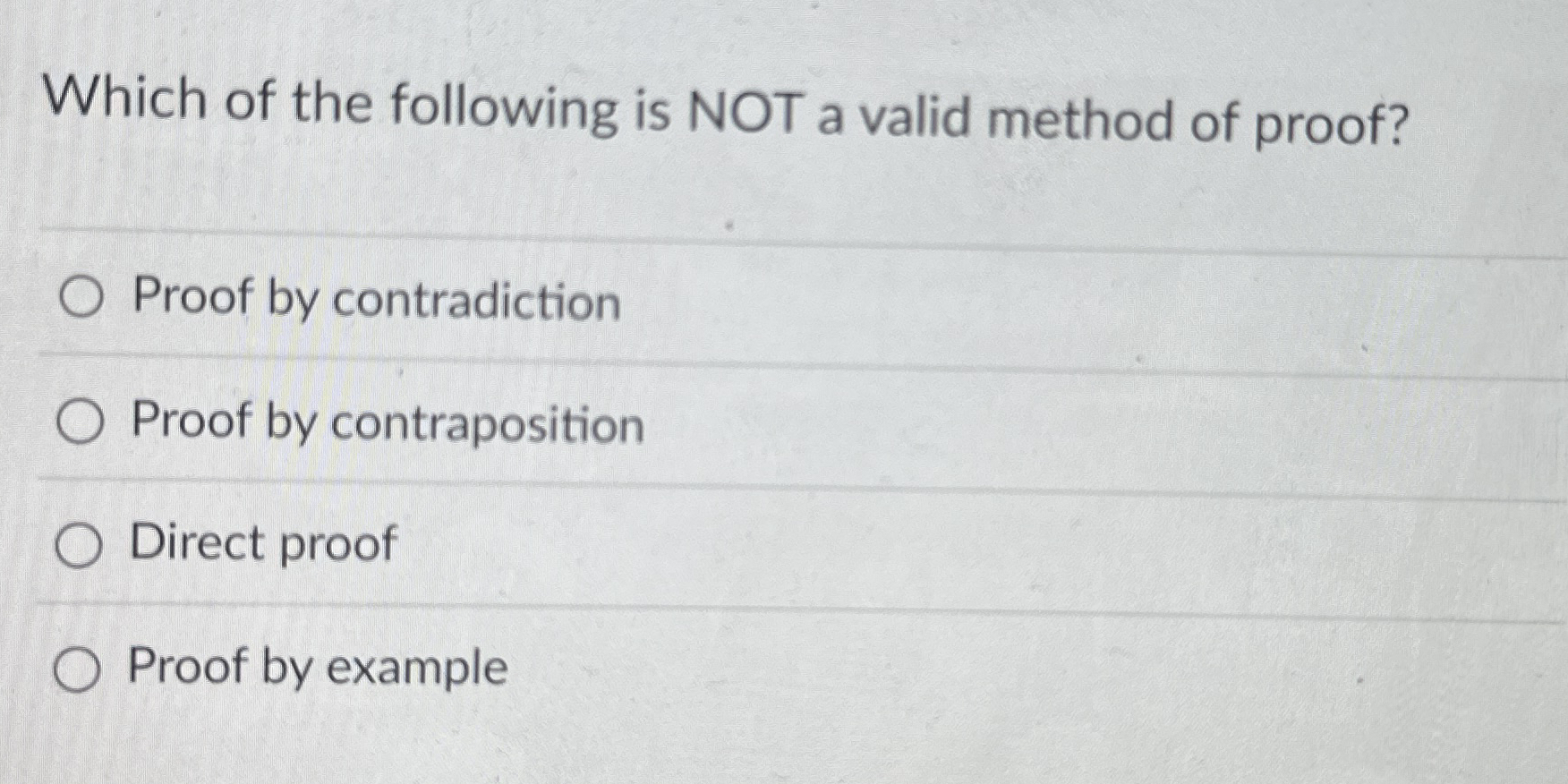 Which of the following is NOT a valid method of