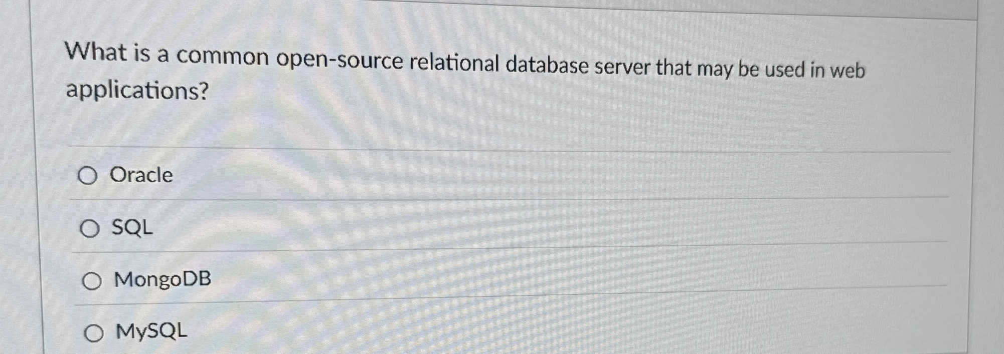 What is a common open - source relational