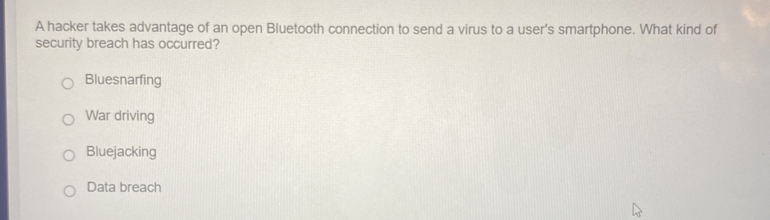 A hacker takes advantage of an open Bluetooth
