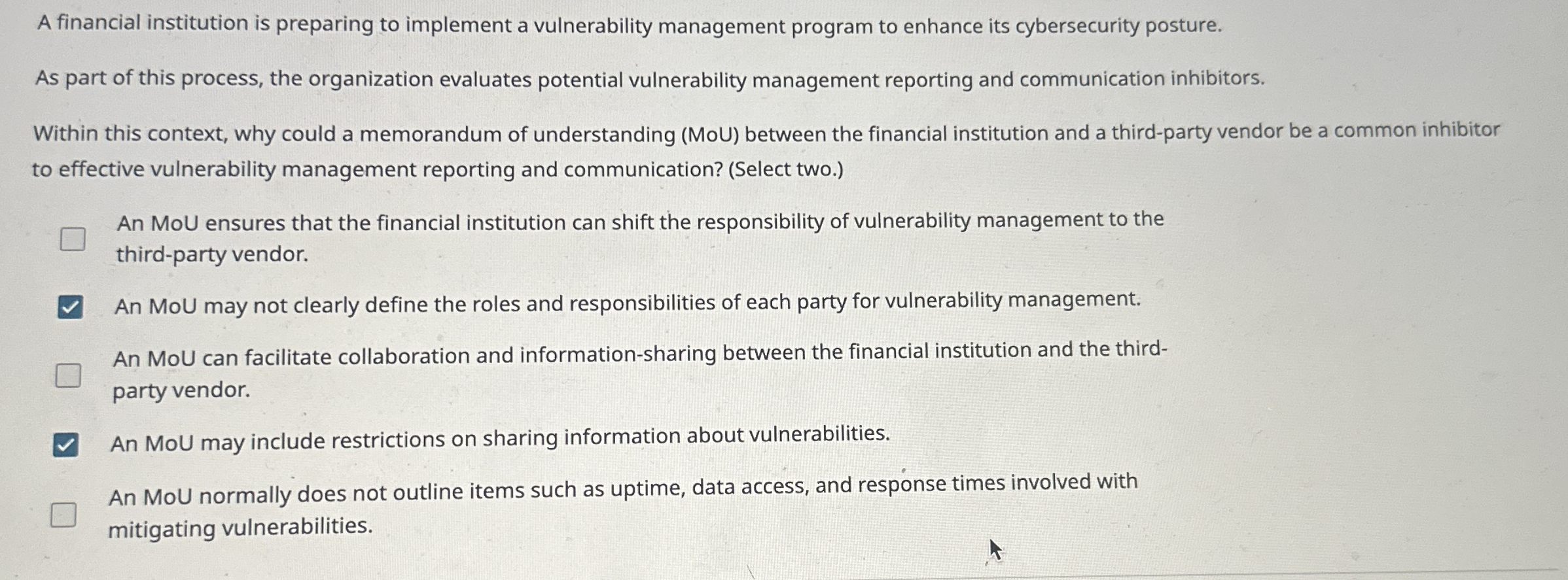 A financial institution is preparing to implement