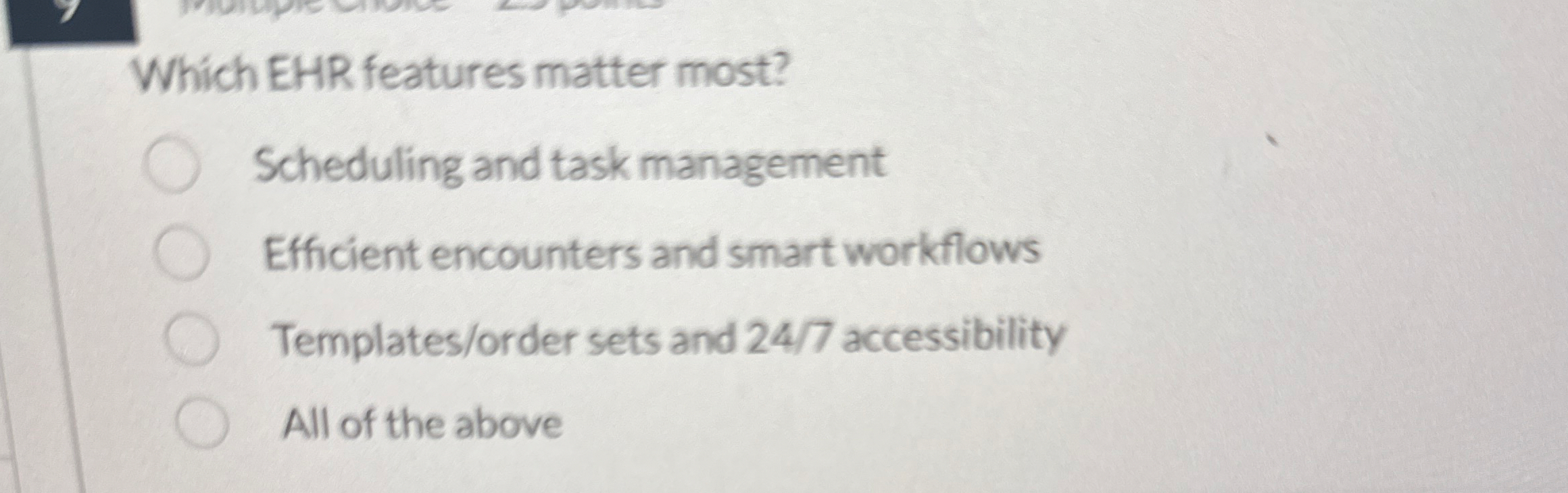 Which EHR features matter most? Scheduling and
