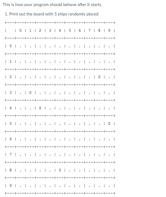This is how your program should behave after it