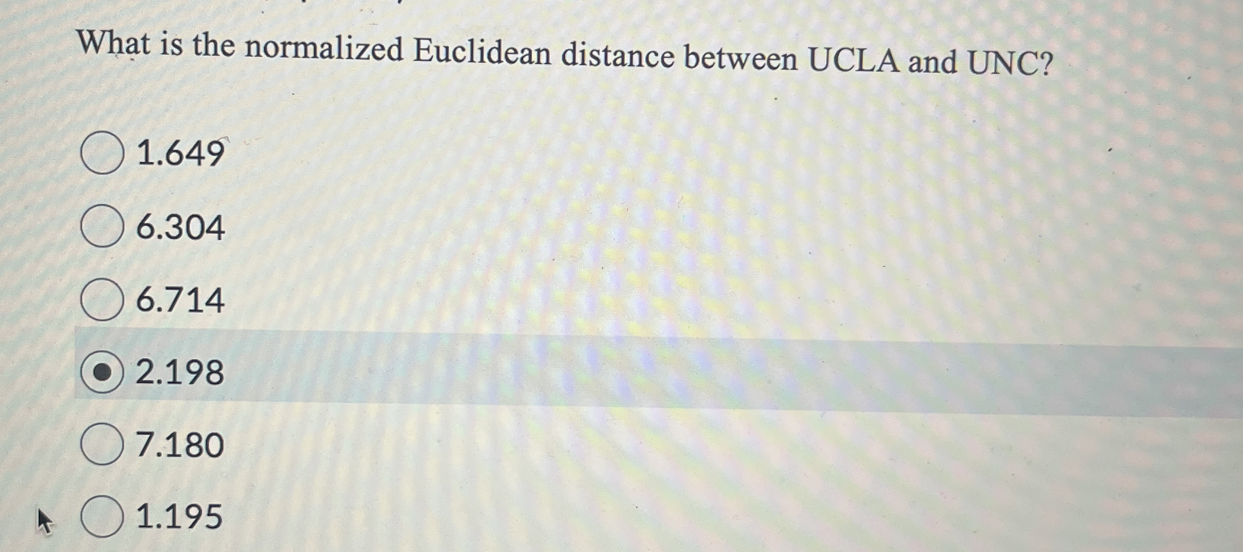 What is the normalized Euclidean distance between