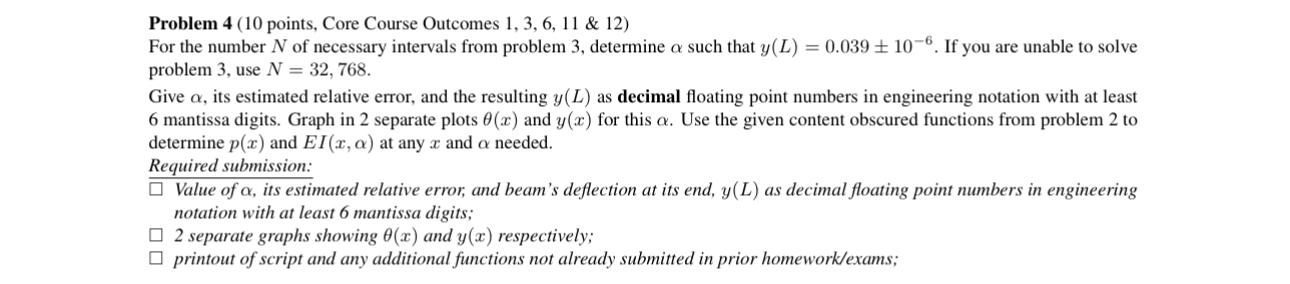 Problem 4 ( 1 0 points, Core Course Outcomes 1 ,