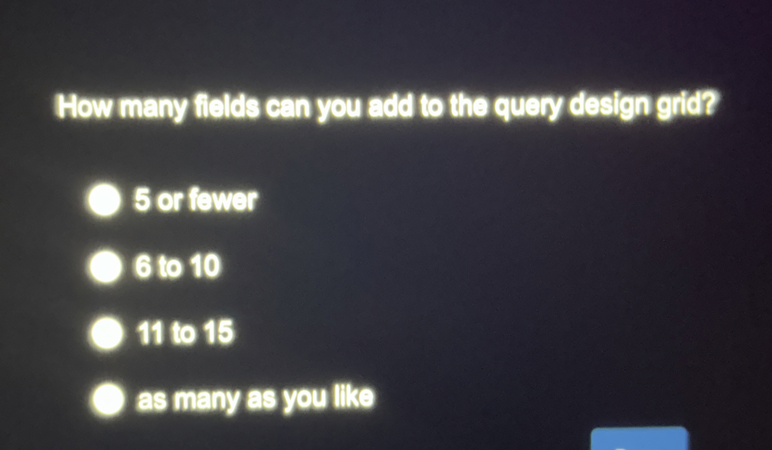 How many fildts can you add to the quary design