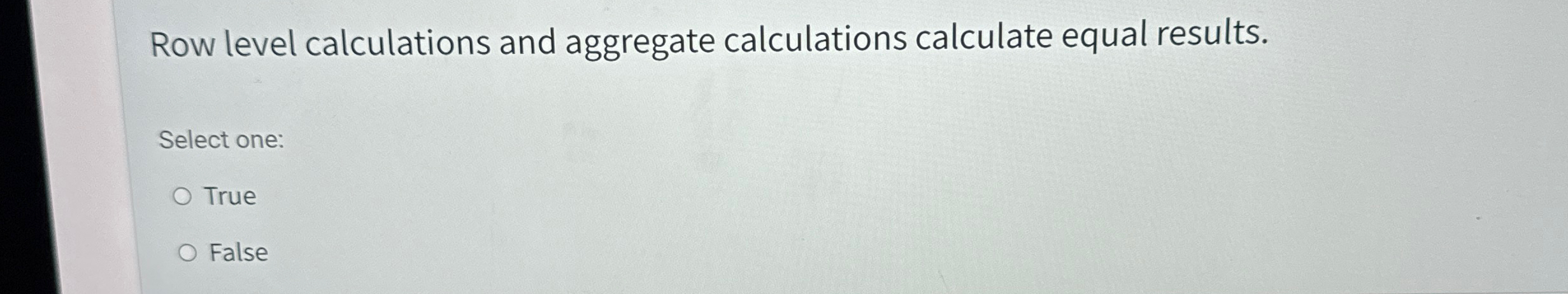 Row level calculations and aggregate calculations