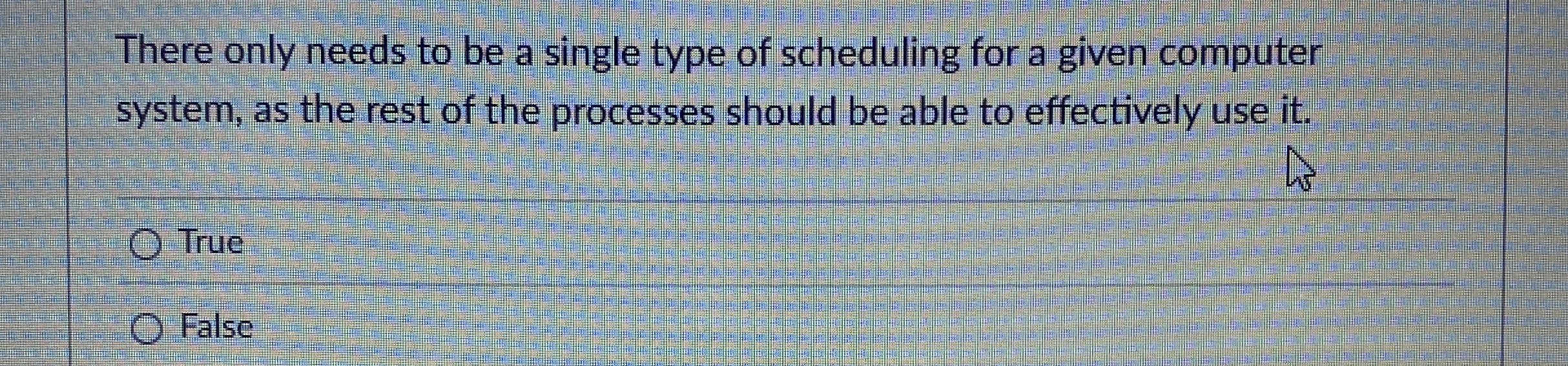 There only needs to be a single type of