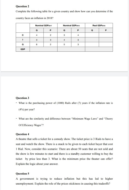 Question 1: Consider the questions below John