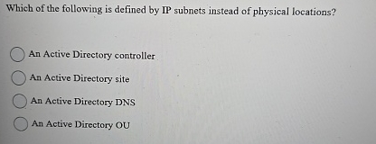 Which of the following is defined by IP subnets
