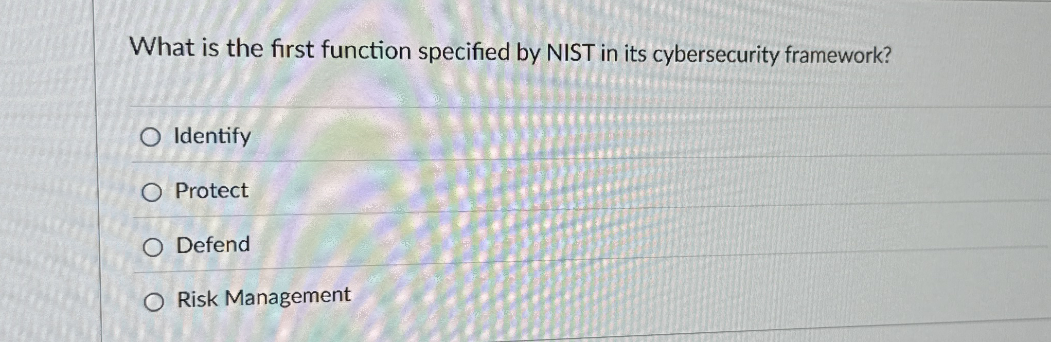 What is the first function specified by NIST in