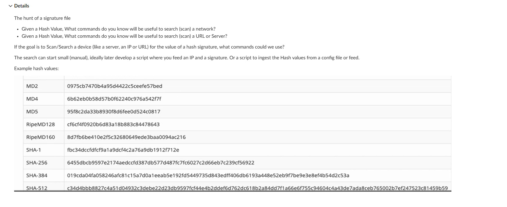 Details The hunt of a signature file Given a Hash