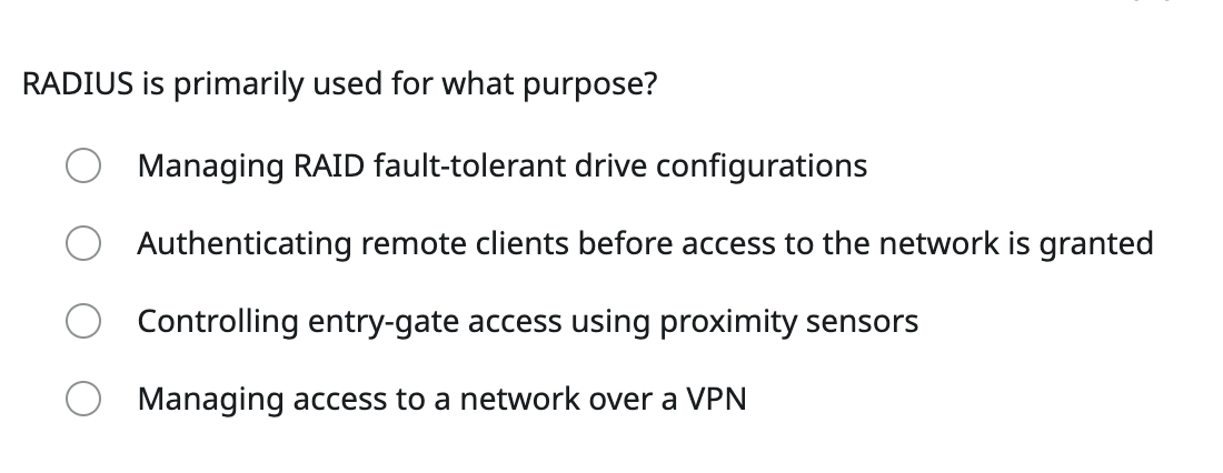 RADIUS is primarily used for what purpose?