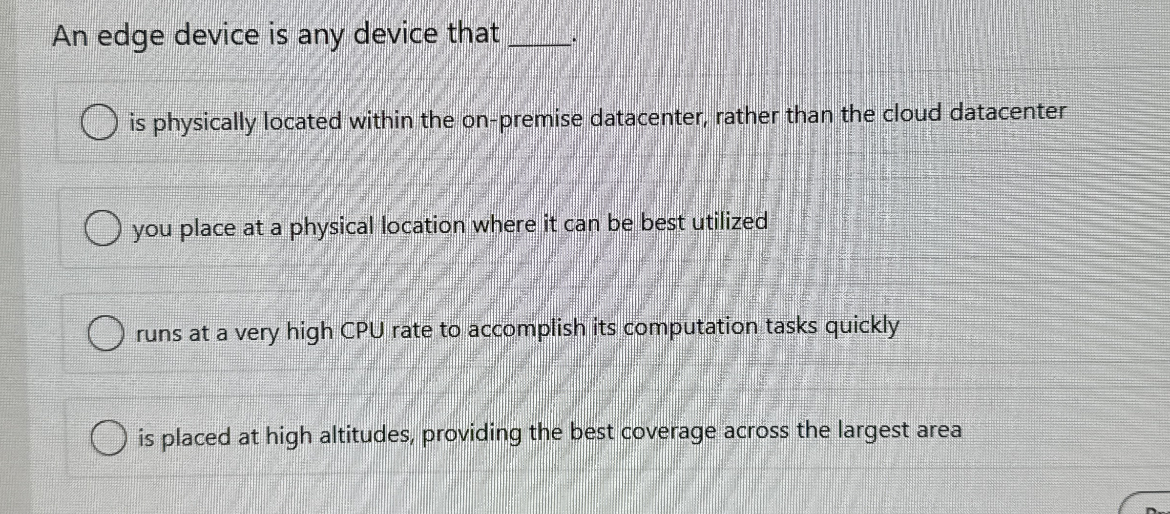 An edge device is any device that q , is