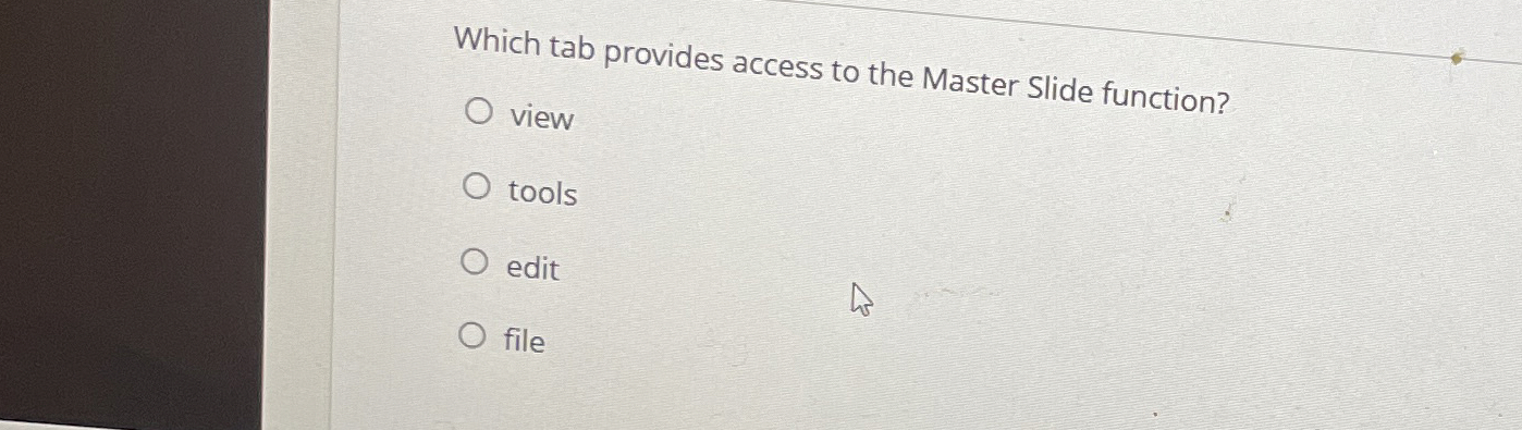 Which tab provides access to the Master Slide