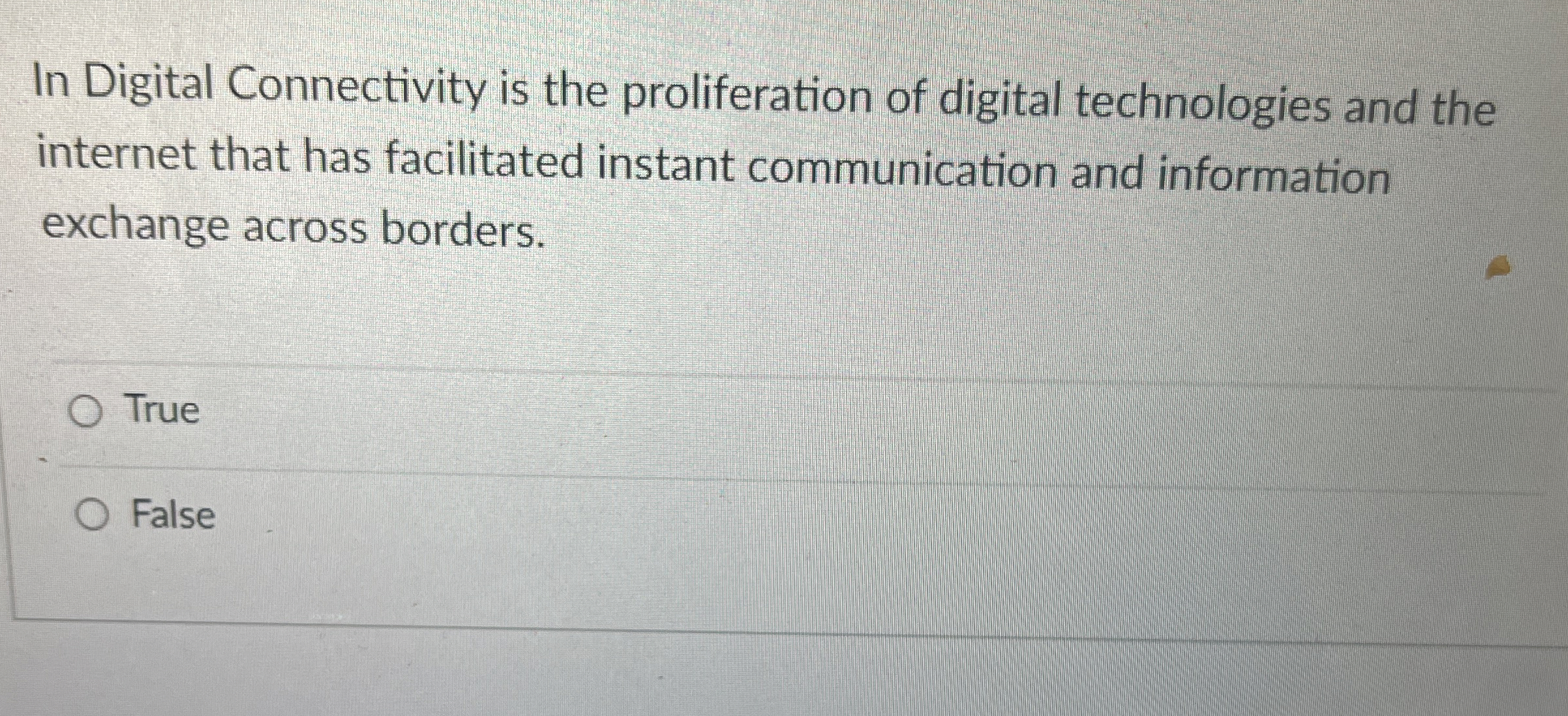 In Digital Connectivity is the proliferation of