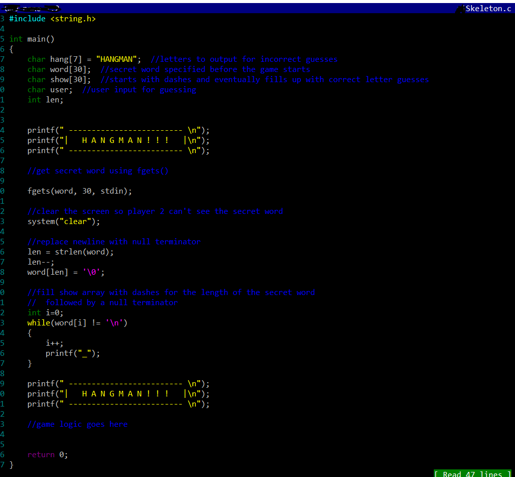 Assignment: 1 . Using the provided skeleton code,