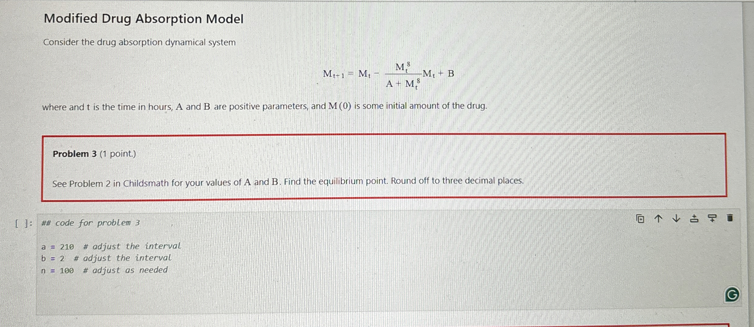 Modified Drug Absorption Model Consider the drug