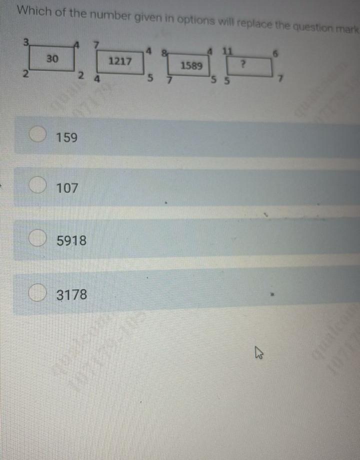 Which of the number given in options will replace