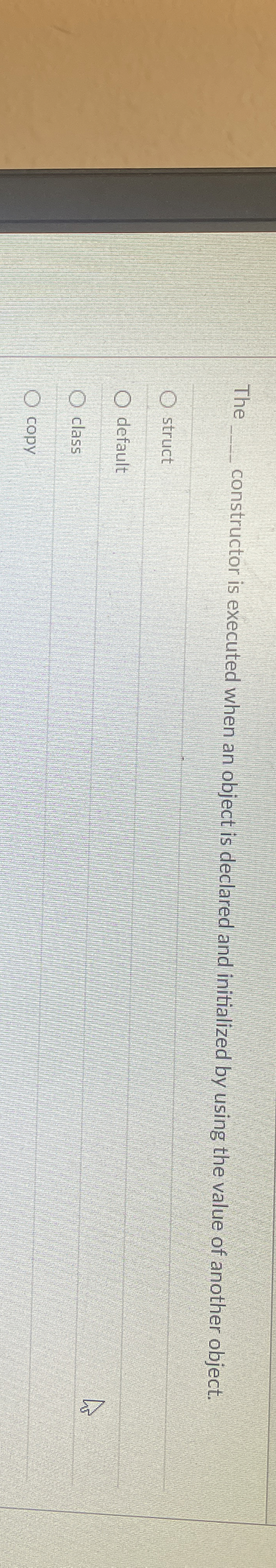 The constructor is executed when an object is