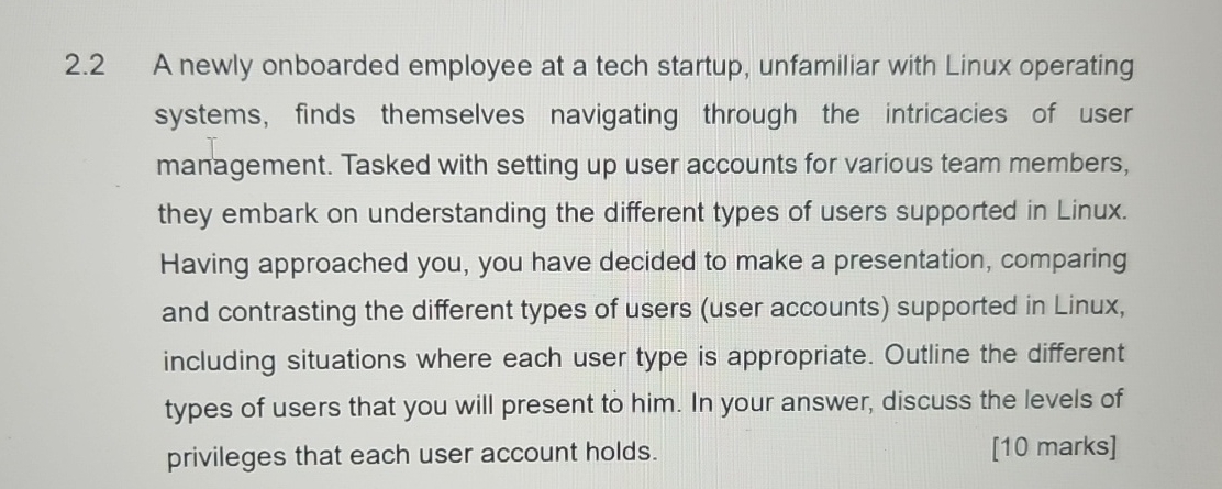 2 . 2 A newly onboarded employee at a tech