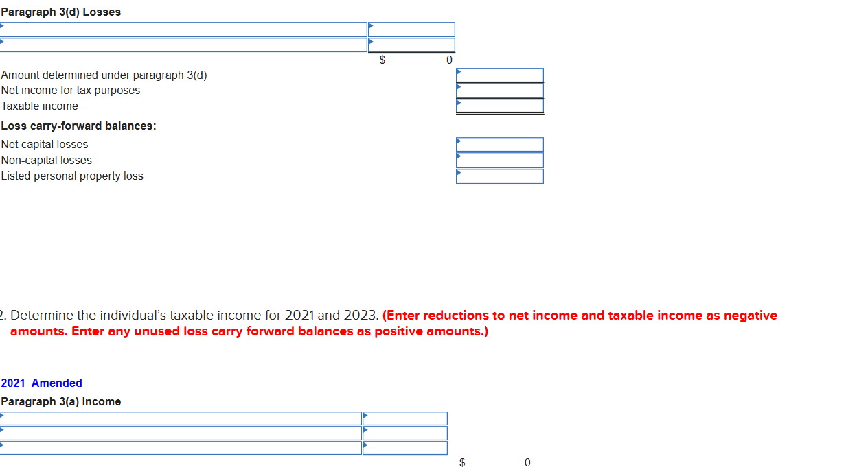 Paragraph 3(d) Losses * r ' g $ 0 Amount