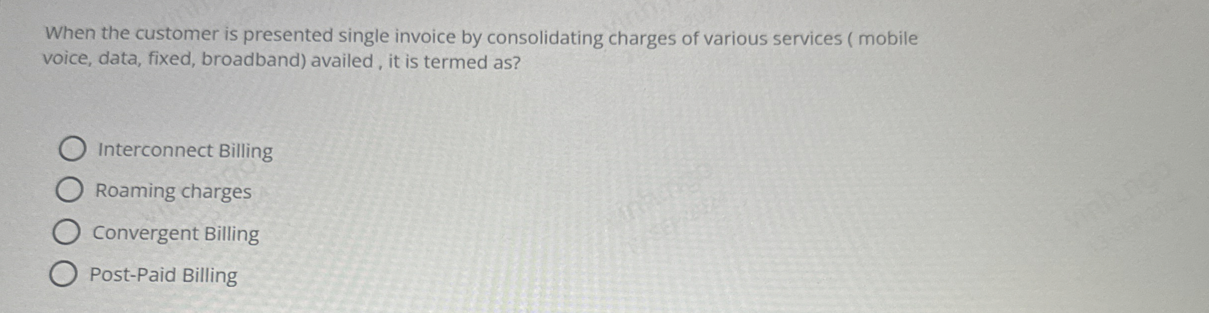 When the customer is presented single invoice by