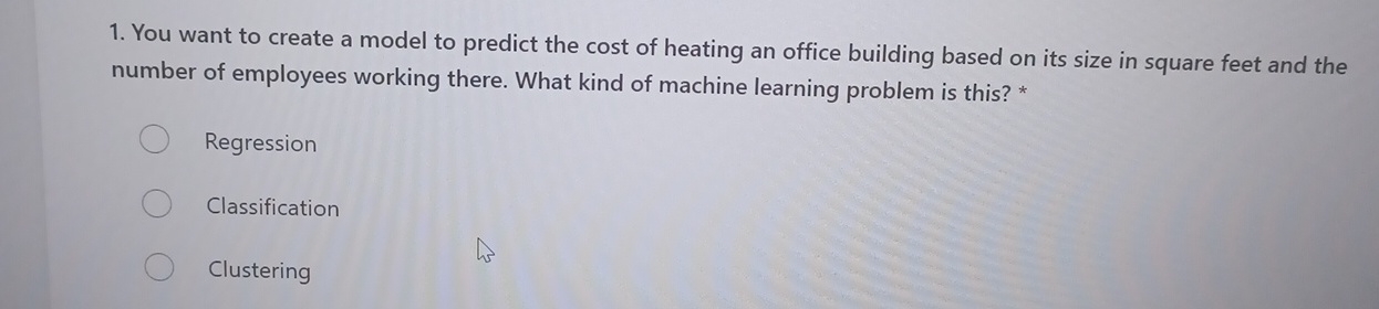You want to create a model to predict the cost of