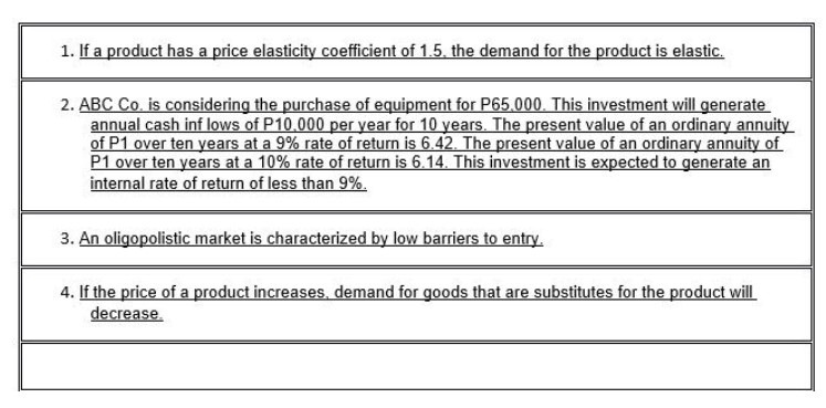 TRUE OR FALSE? SET A. 1. To find the post-tax