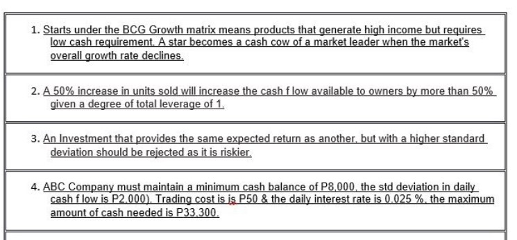 TRUE OR FALSE? SET A. 1. To find the post-tax