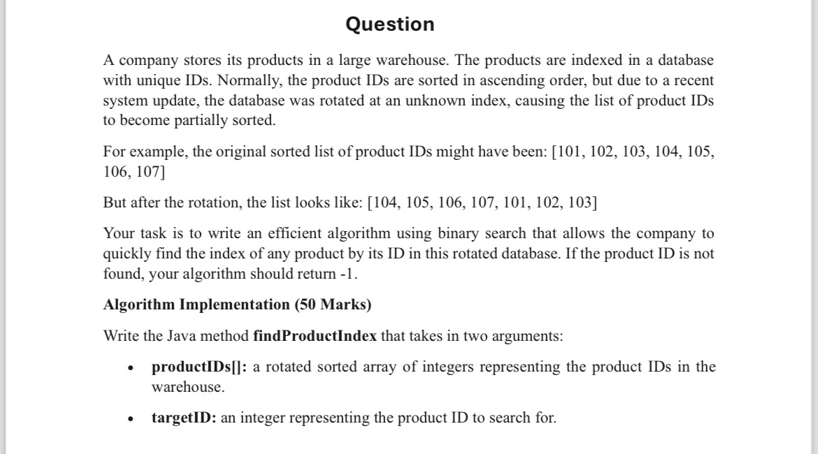 Question A company stores its products in a large