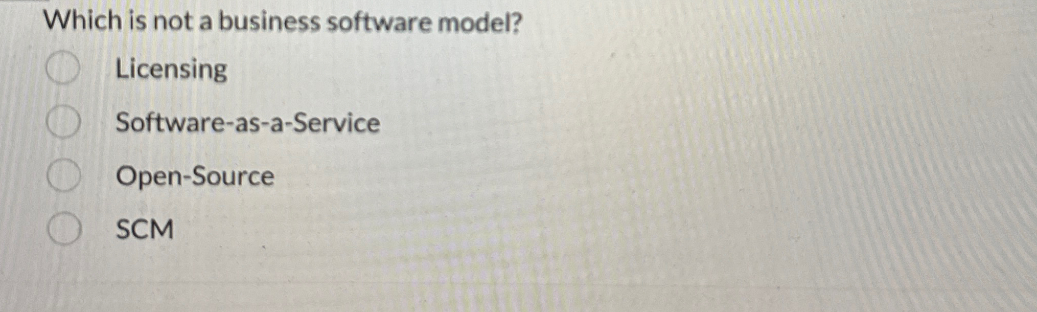 Which is not a business software model? Licensing
