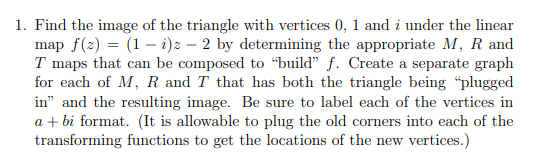 Find the image of the triangle with vertices 0 ,