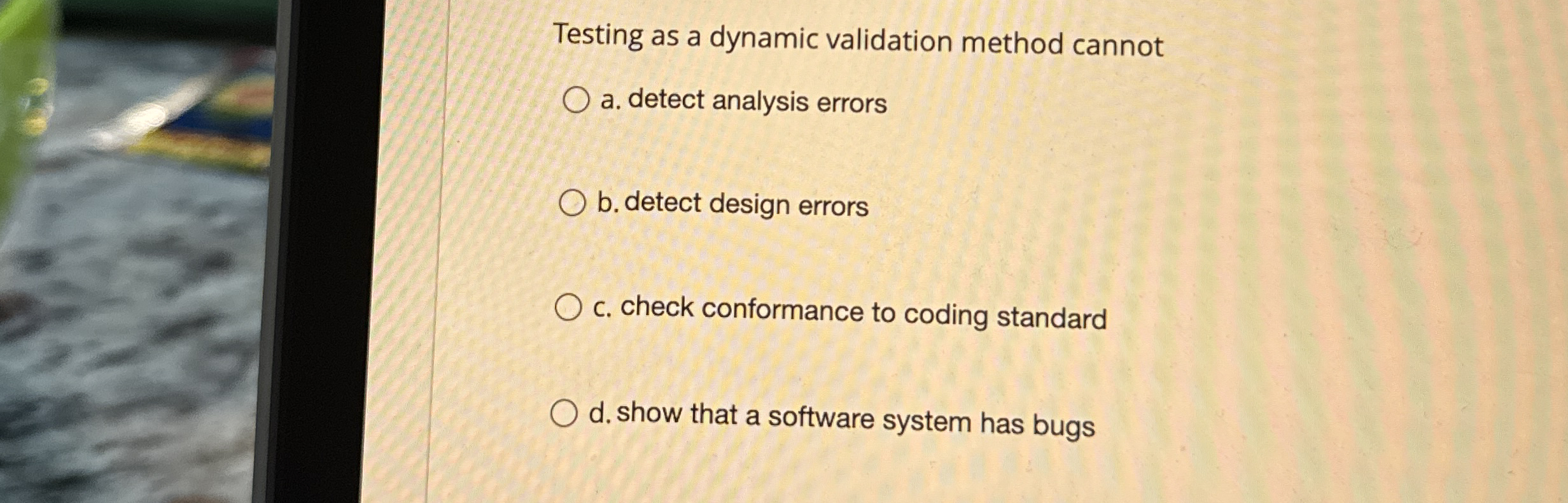 Testing as a dynamic validation method cannot a .